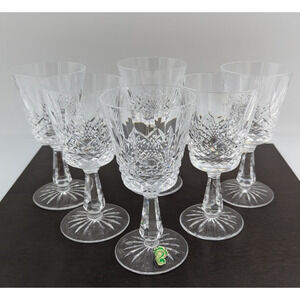 6 Waterford Crystal Kenmare Water Goblets Glasses Vintage Set 6-3/4"